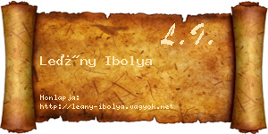 Leány Ibolya névjegykártya